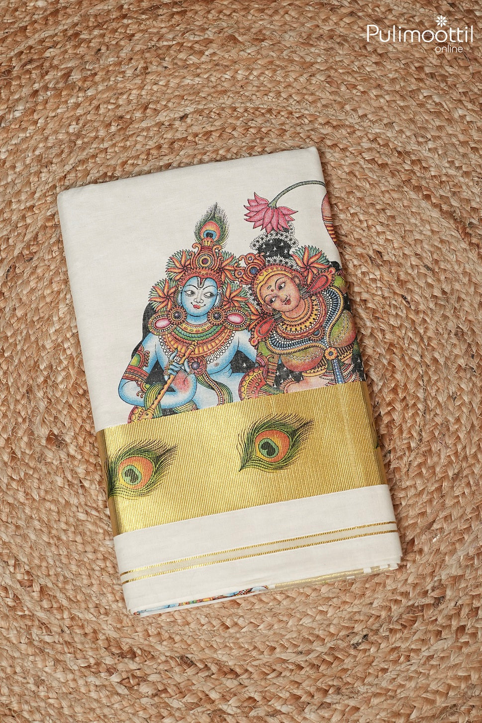 Off White Kerala Traditional Cotton Set Saree