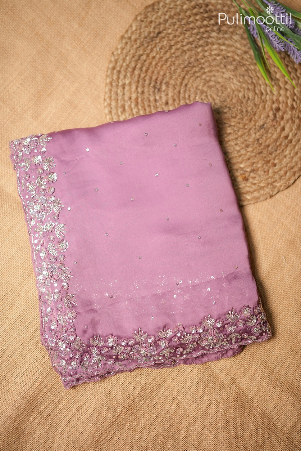 Onion color crepe silk saree