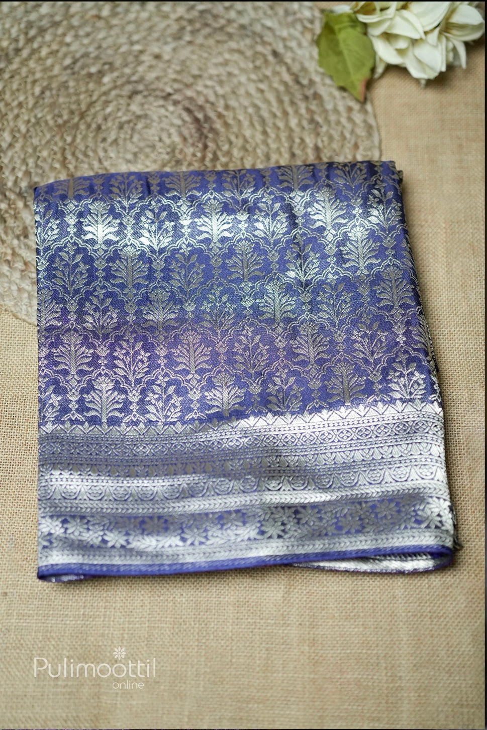 Blue color Banarasi saree