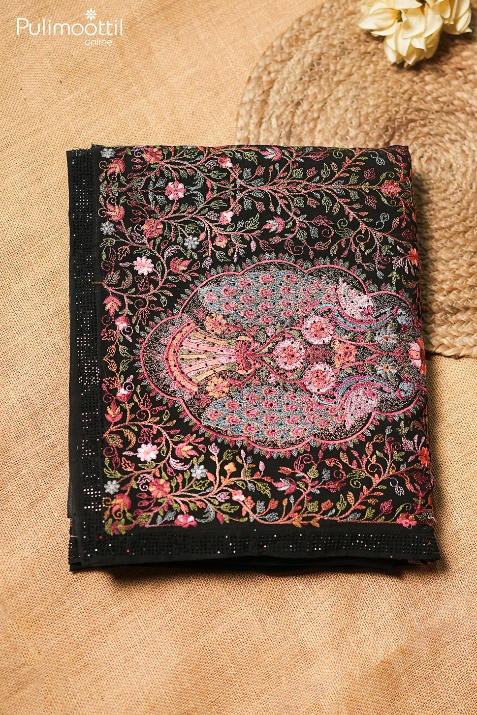 Black color georgette fancy saree