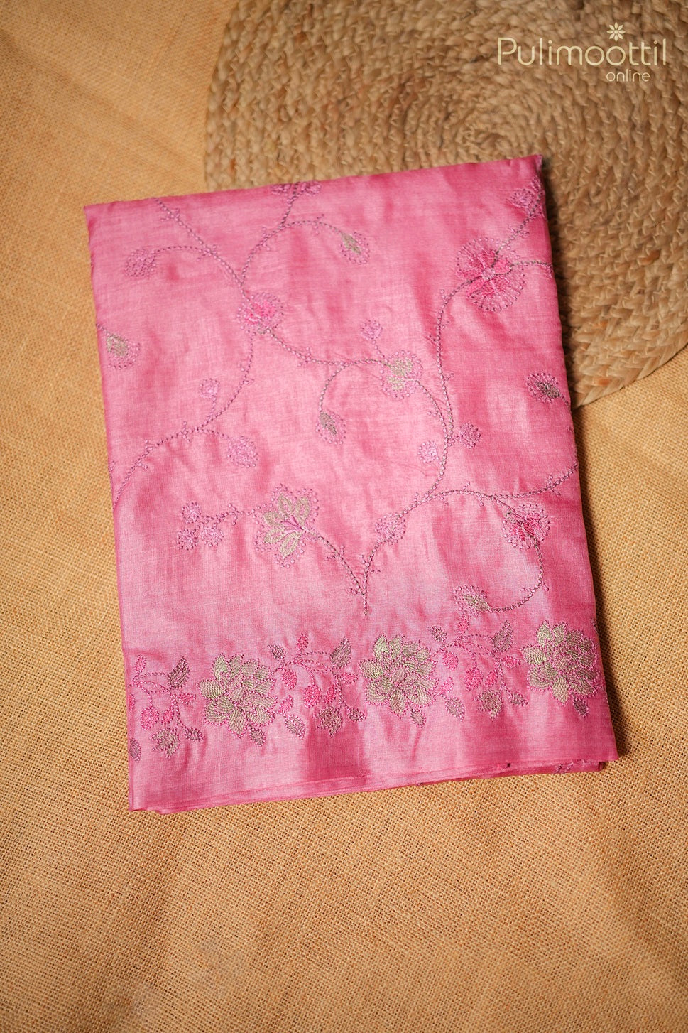 Onion pink color Tussar silk saree