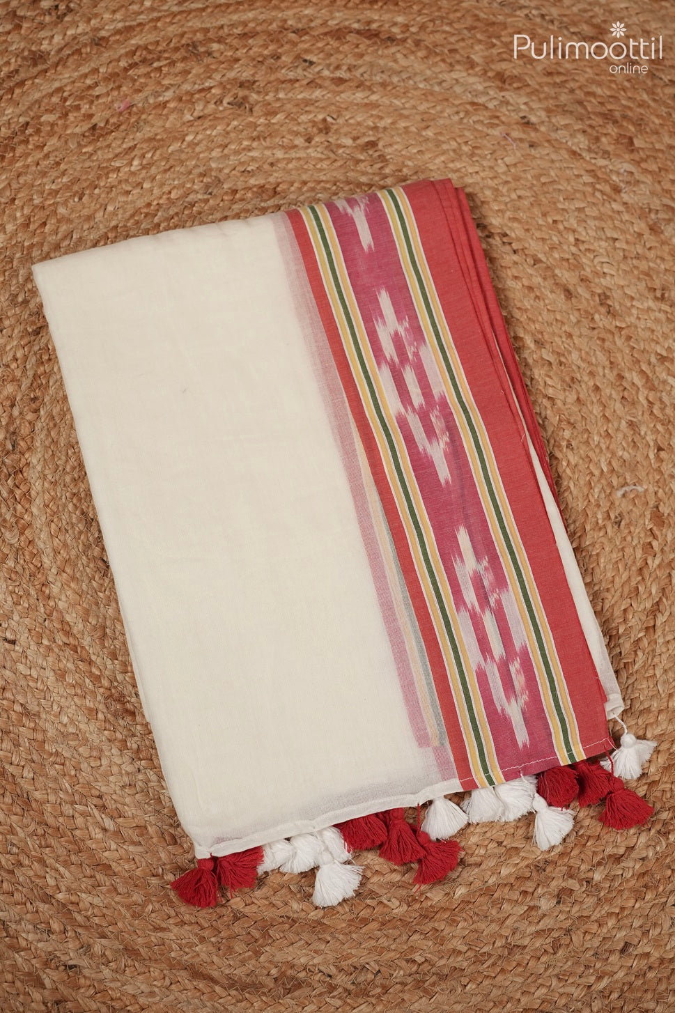 Off White Colour Mul Cotton Saree