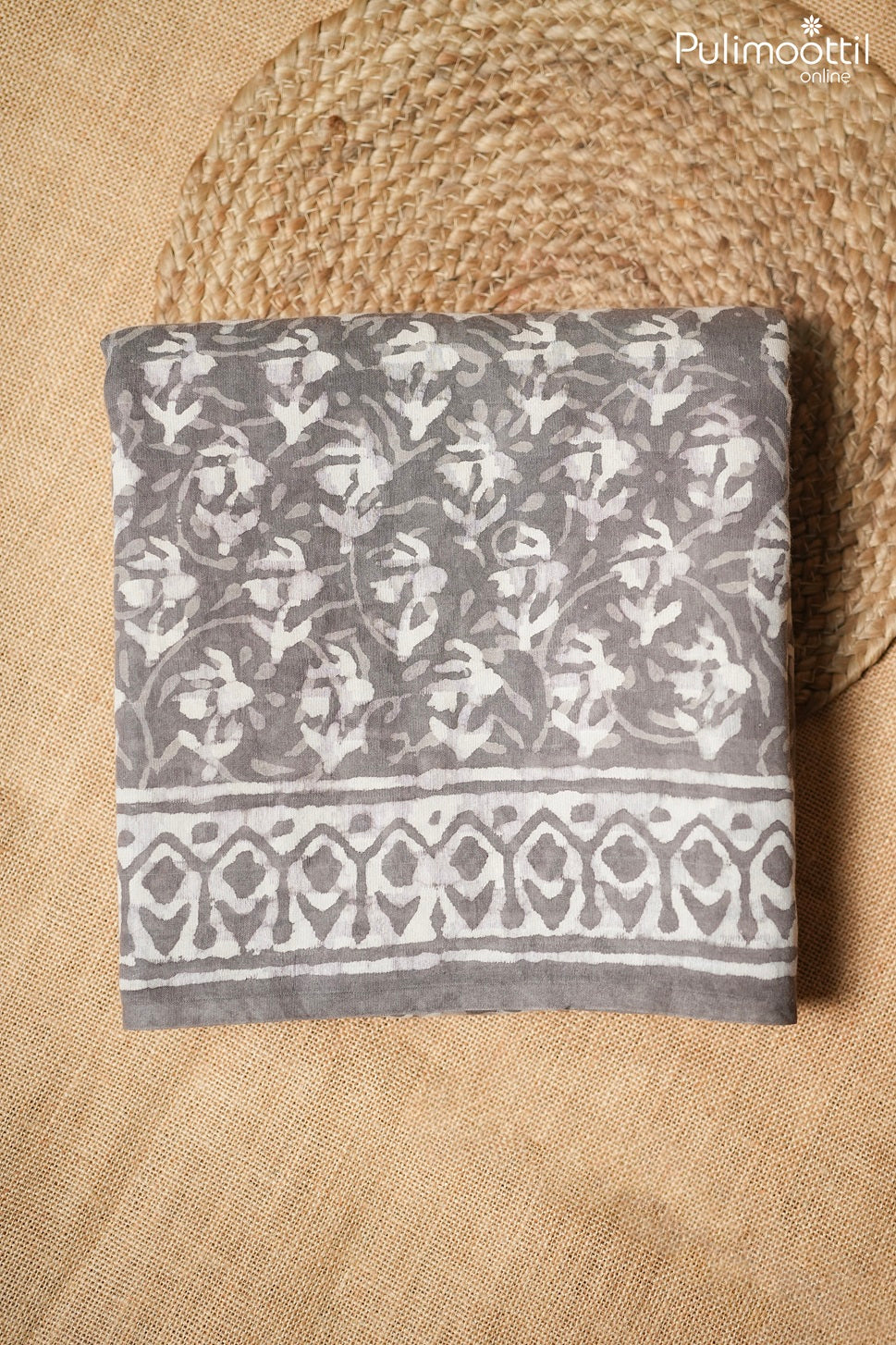 Dark warm color Chanderi cotton saree