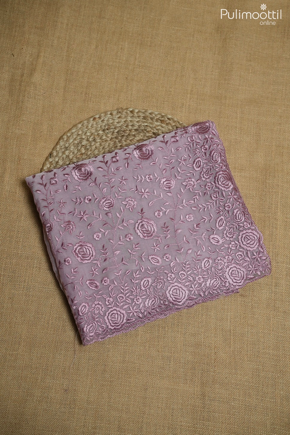 Light onion pink color crushed organza fancy saree