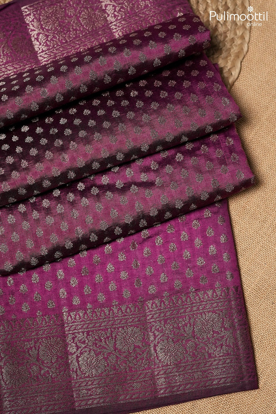Wine color Chiniya silk saree