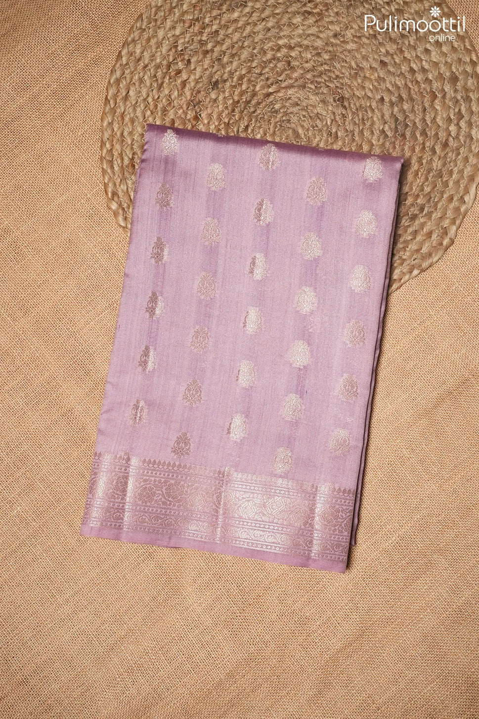 Lavender color Chiniya silk saree