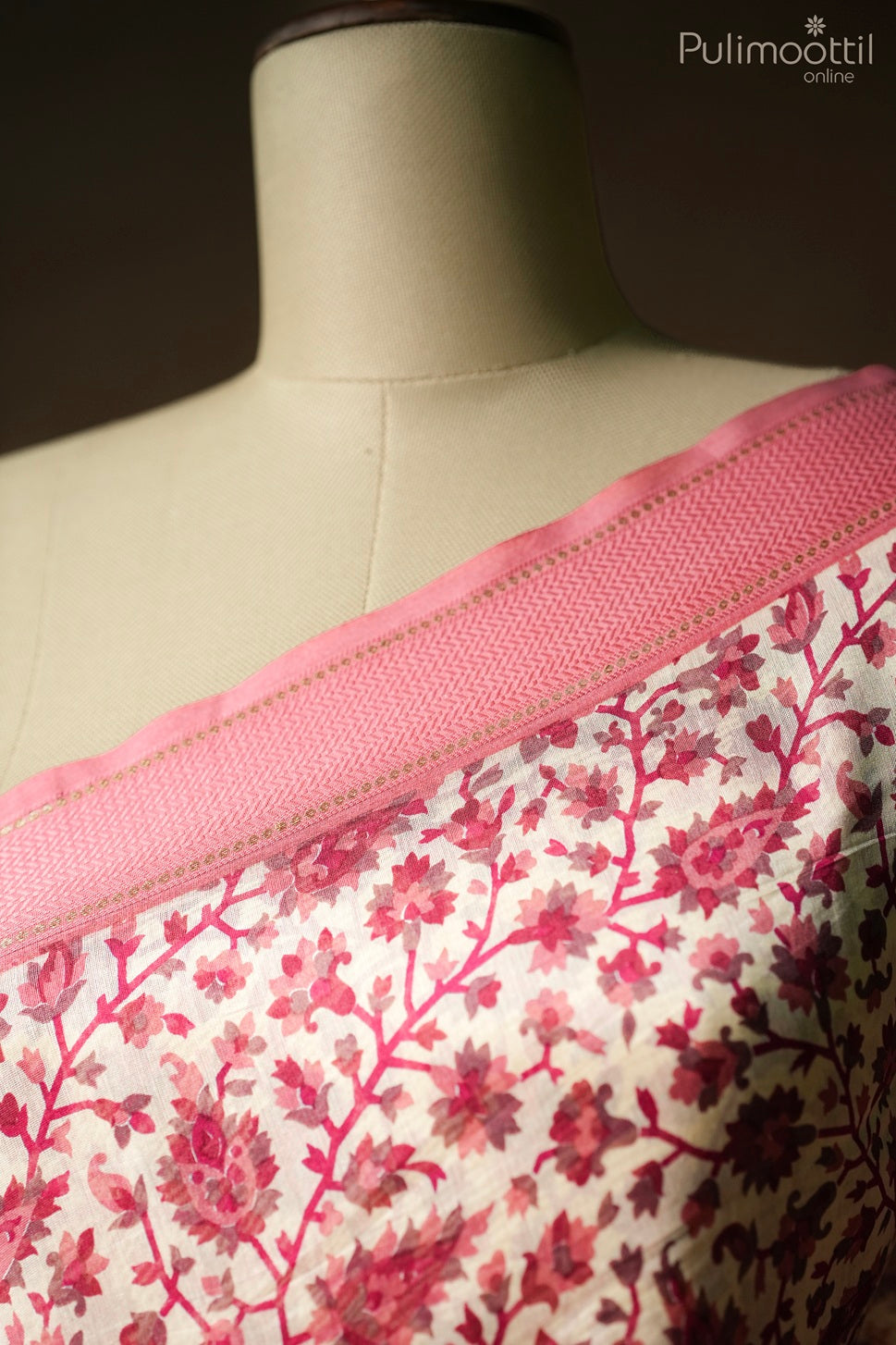 Ivory color Chanderi saree