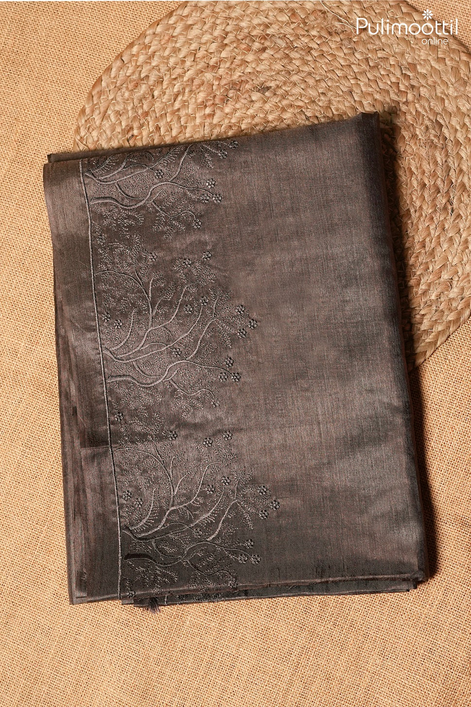 Licorice color Tussar silk saree