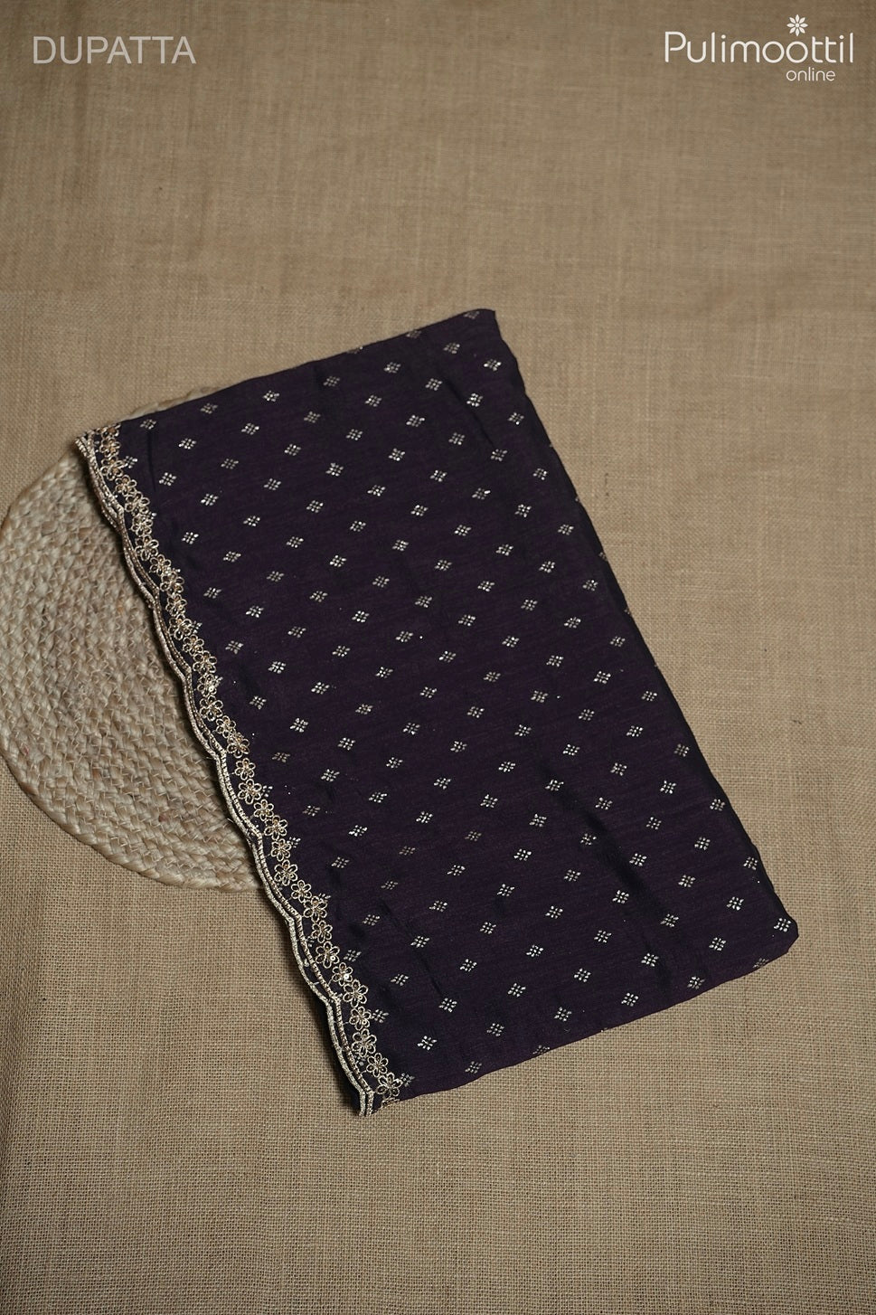 DARK ROYAL PURPLE VICHITHRA SILK UNSTITCHED SALWAR SET