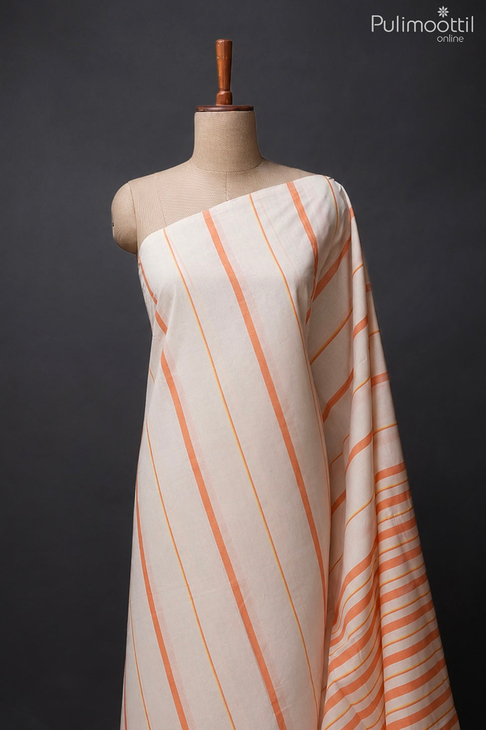 Off white colour handloom cotton saree