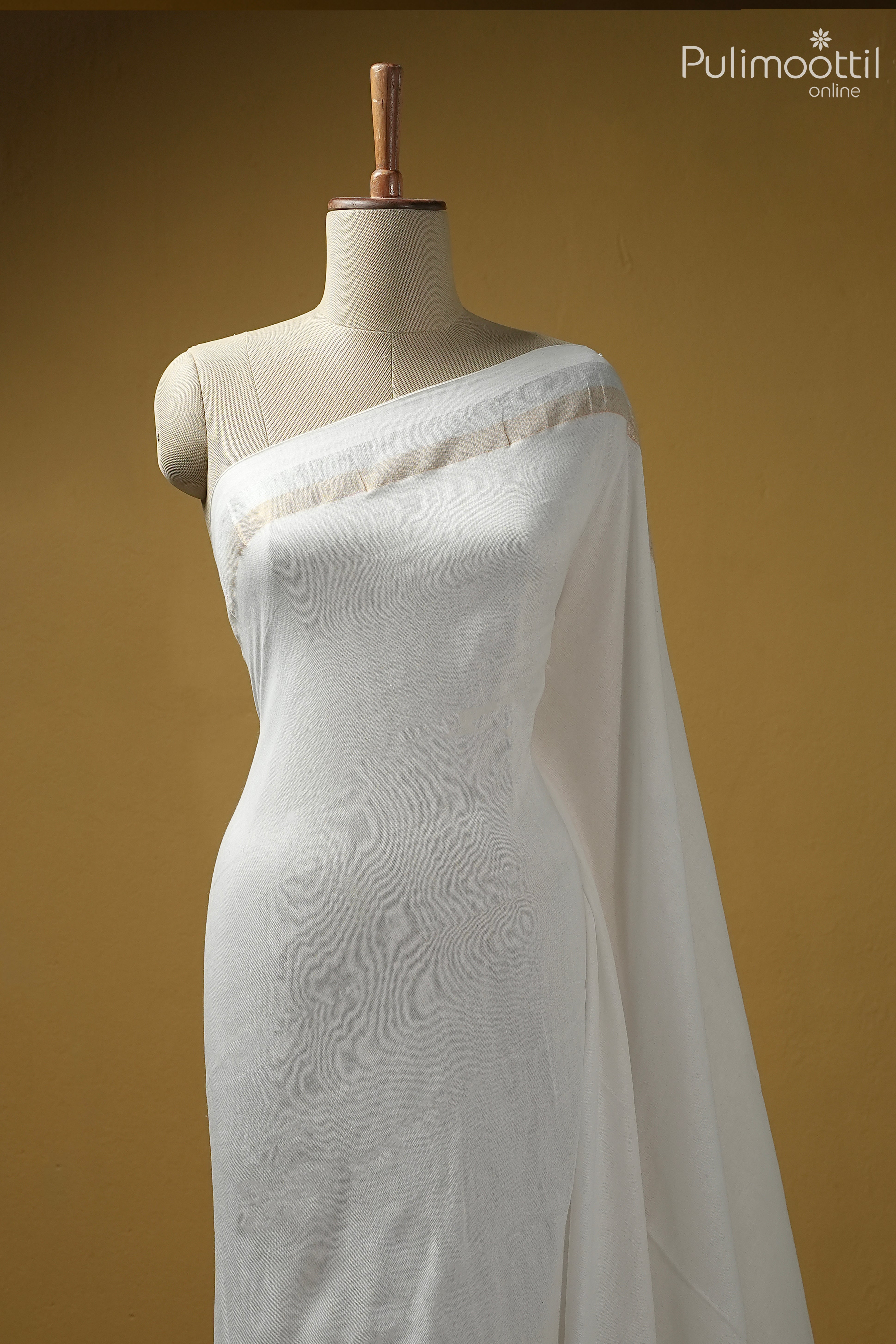 White color Mul Cotton saree
