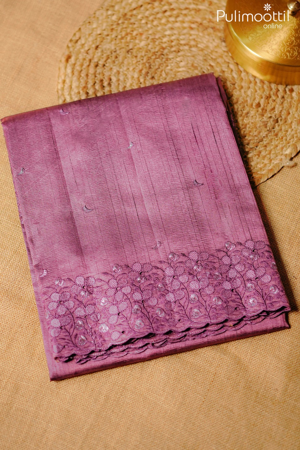 Light grape wine color cutwork fancy saree