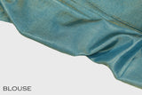Teal blue color pure Tusser silk saree .