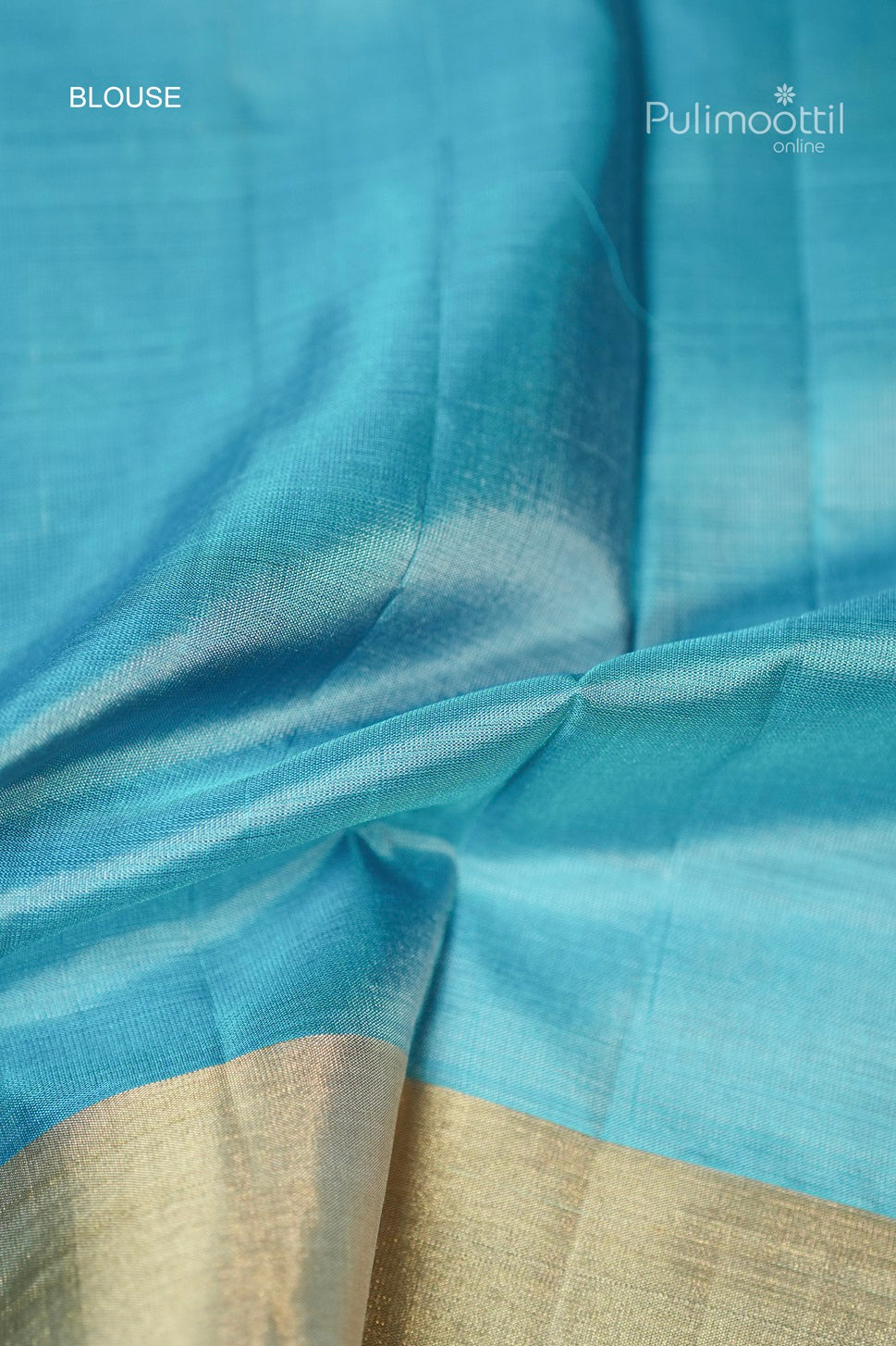 Deep Sky Blue Colour Kanchipuram Soft Silk Saree.