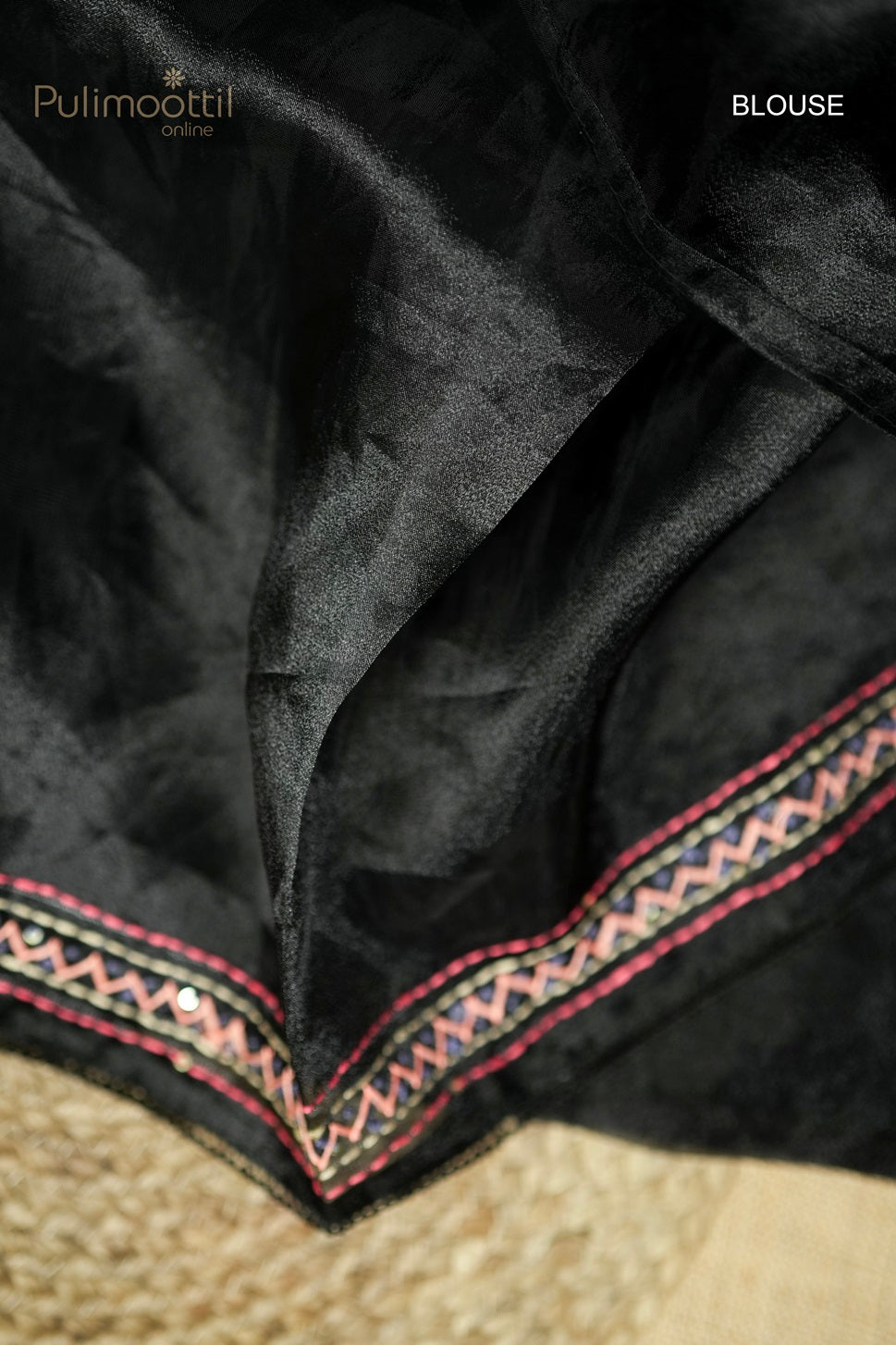 Black Colour Hand Embroidery Fancy Saree