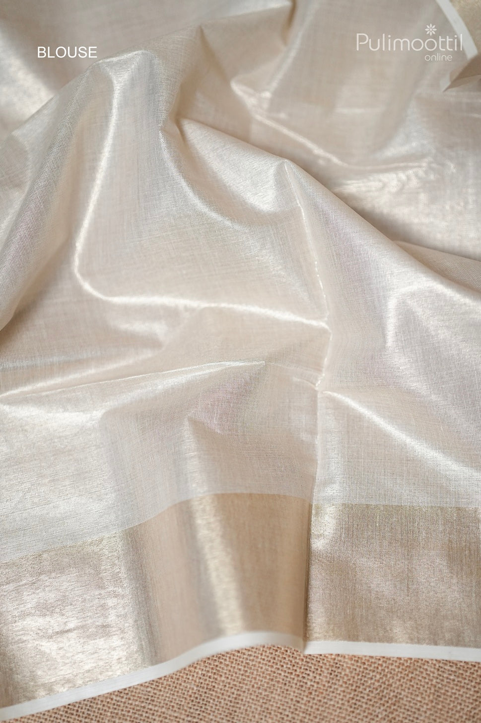 Kerala Traditional Light Golden Tissue Set Saree