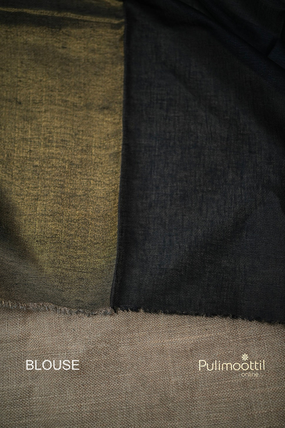 Black Colour Linen Saree