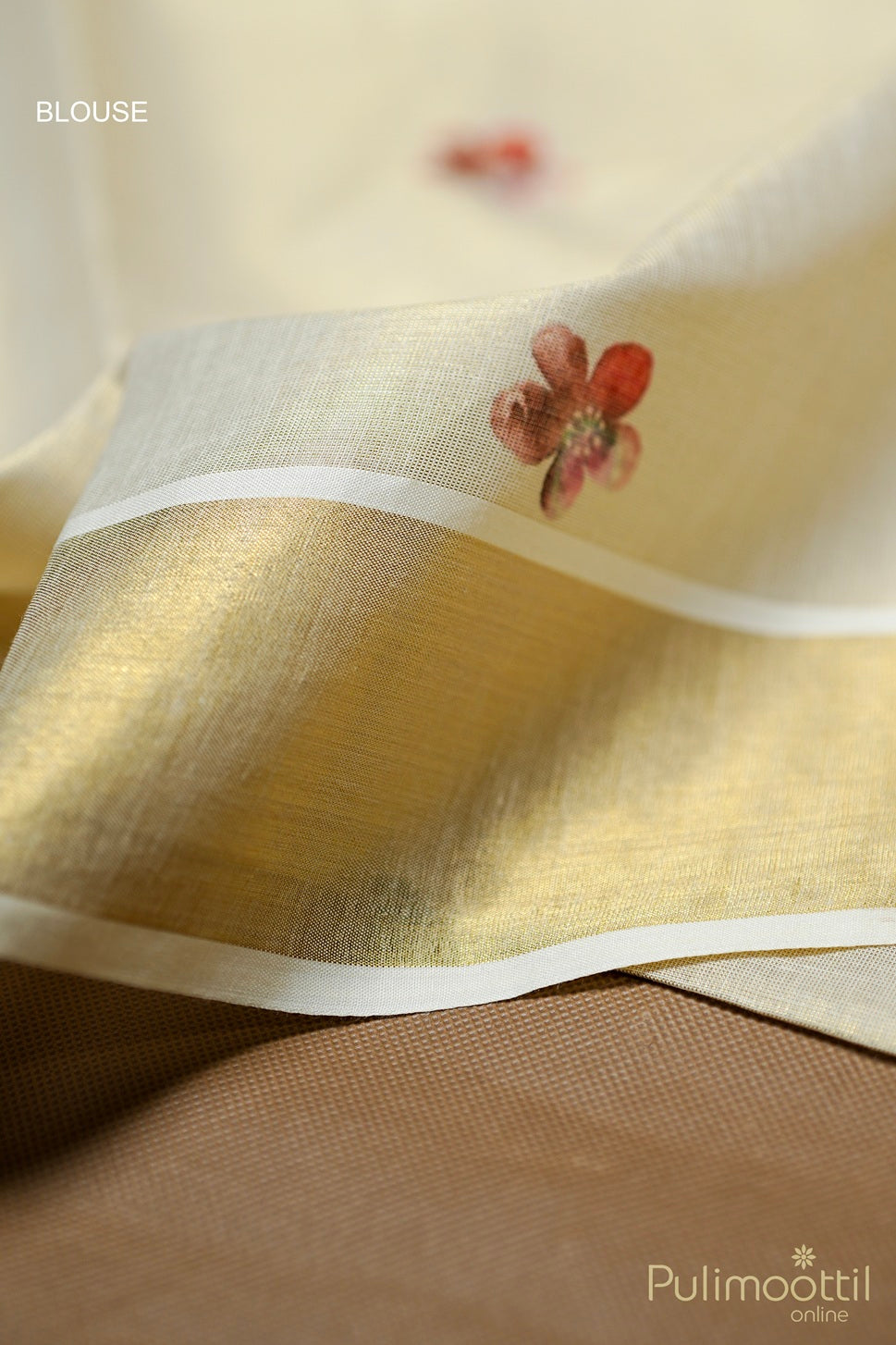 Golden Tissue Printed Set Saree.