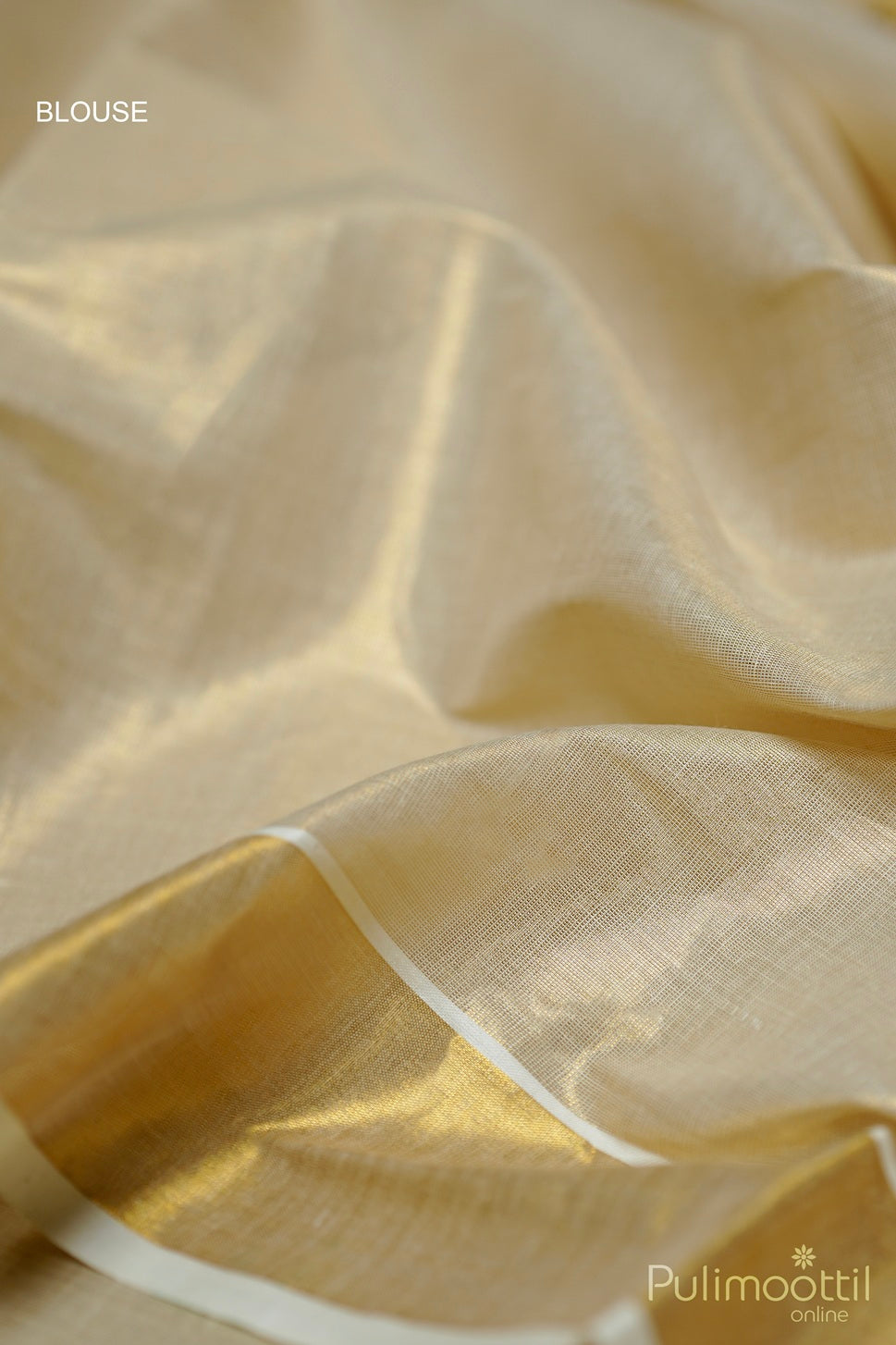 Kerala Golden Tissue Mural Print Set Saree.