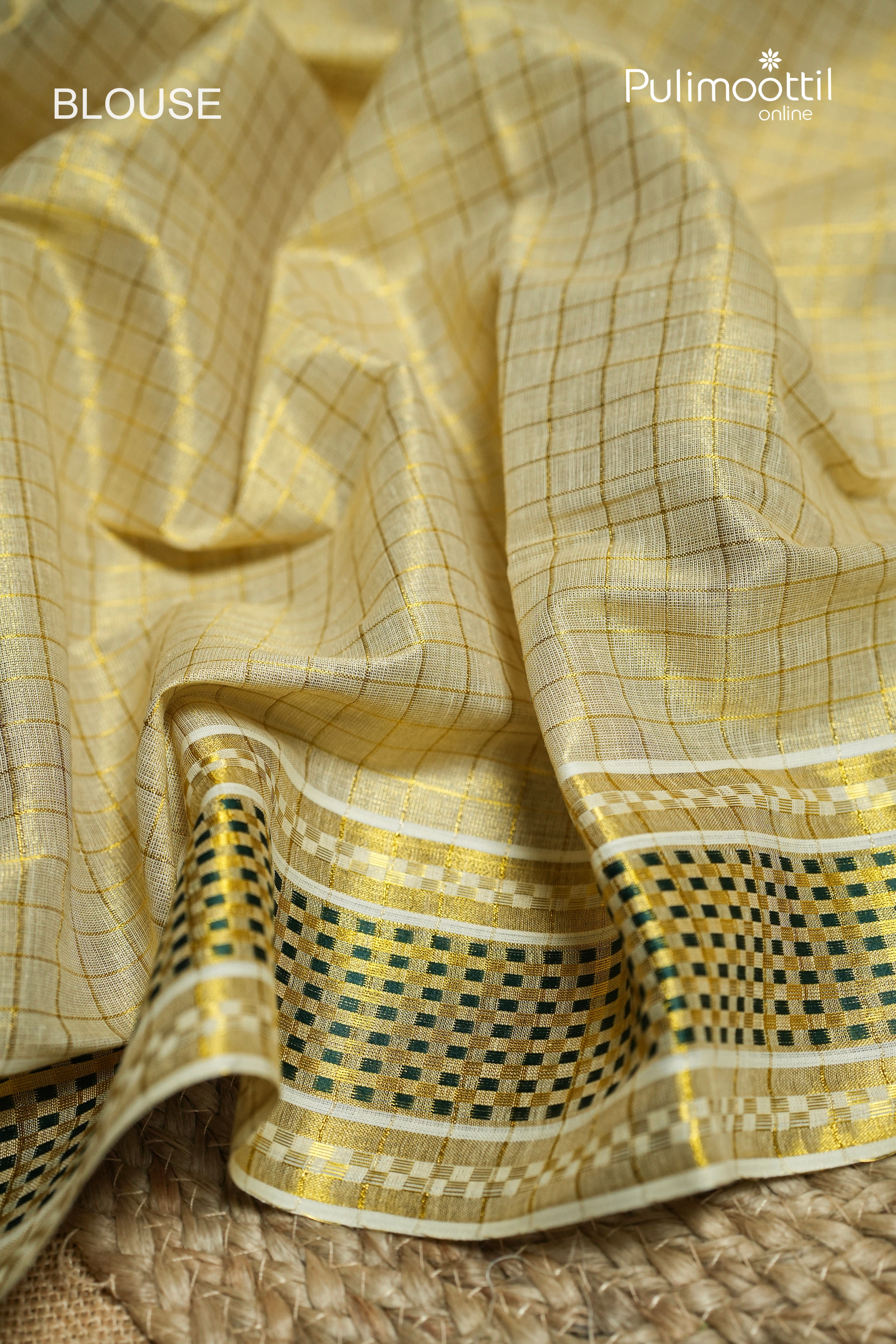 Kerala Traditional Golden Tissue Set Saree