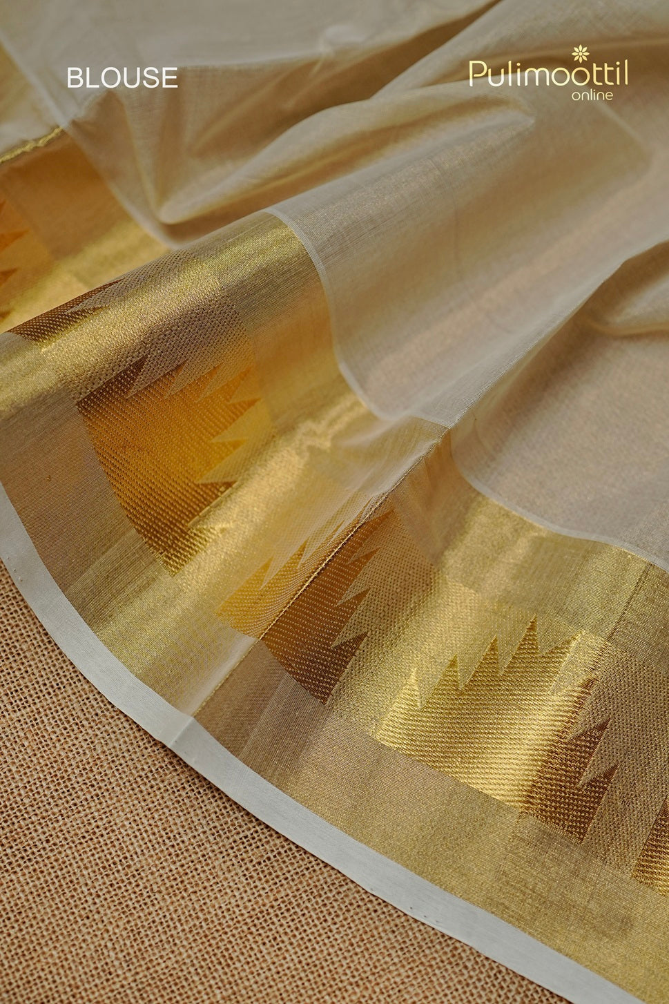 Kerala Traditional Golden Tissue Handloom Set Saree