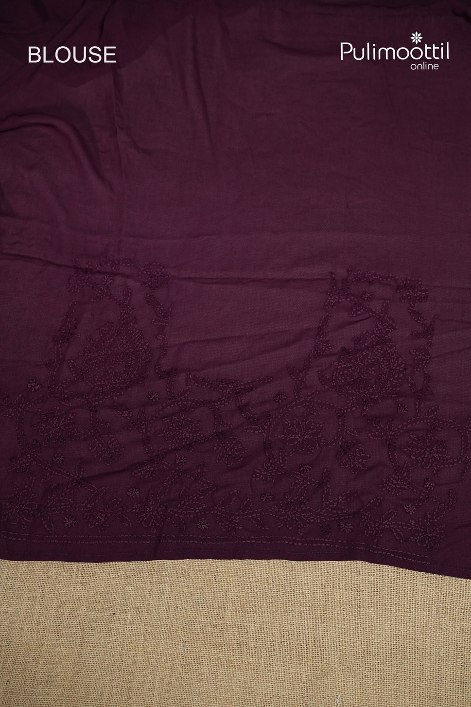 Purple Colour Georgette Chikankari Saree