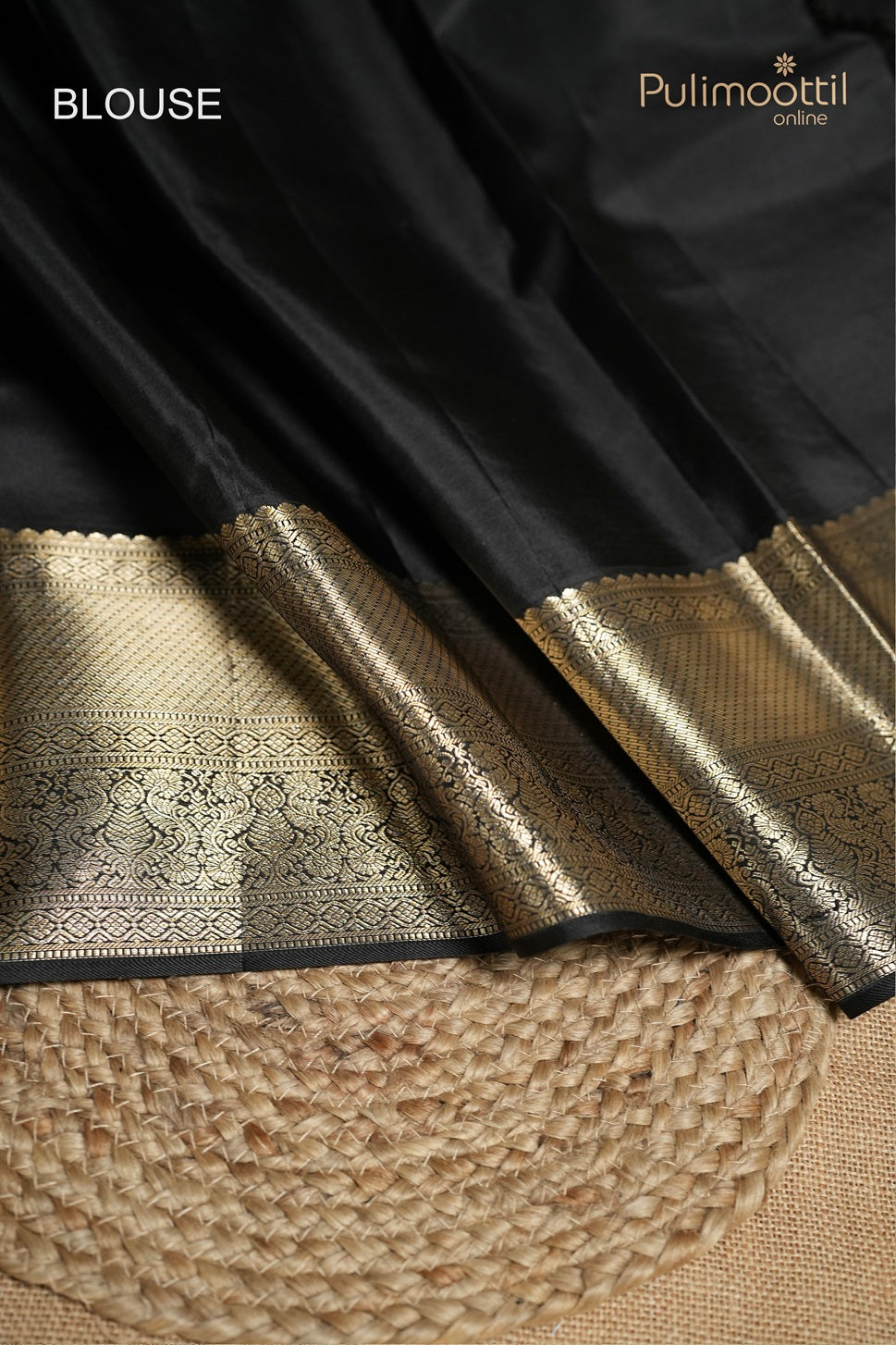 Black Colour Kanchipuram Designer Saree