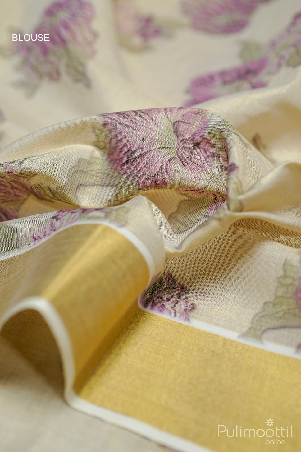 Golden Tissue Printed Set Saree.