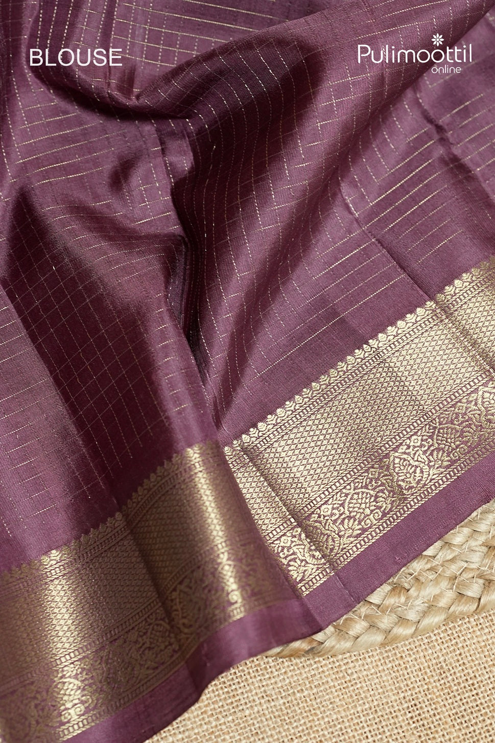 Dark Onion Colour Kanchipuram Designer Saree
