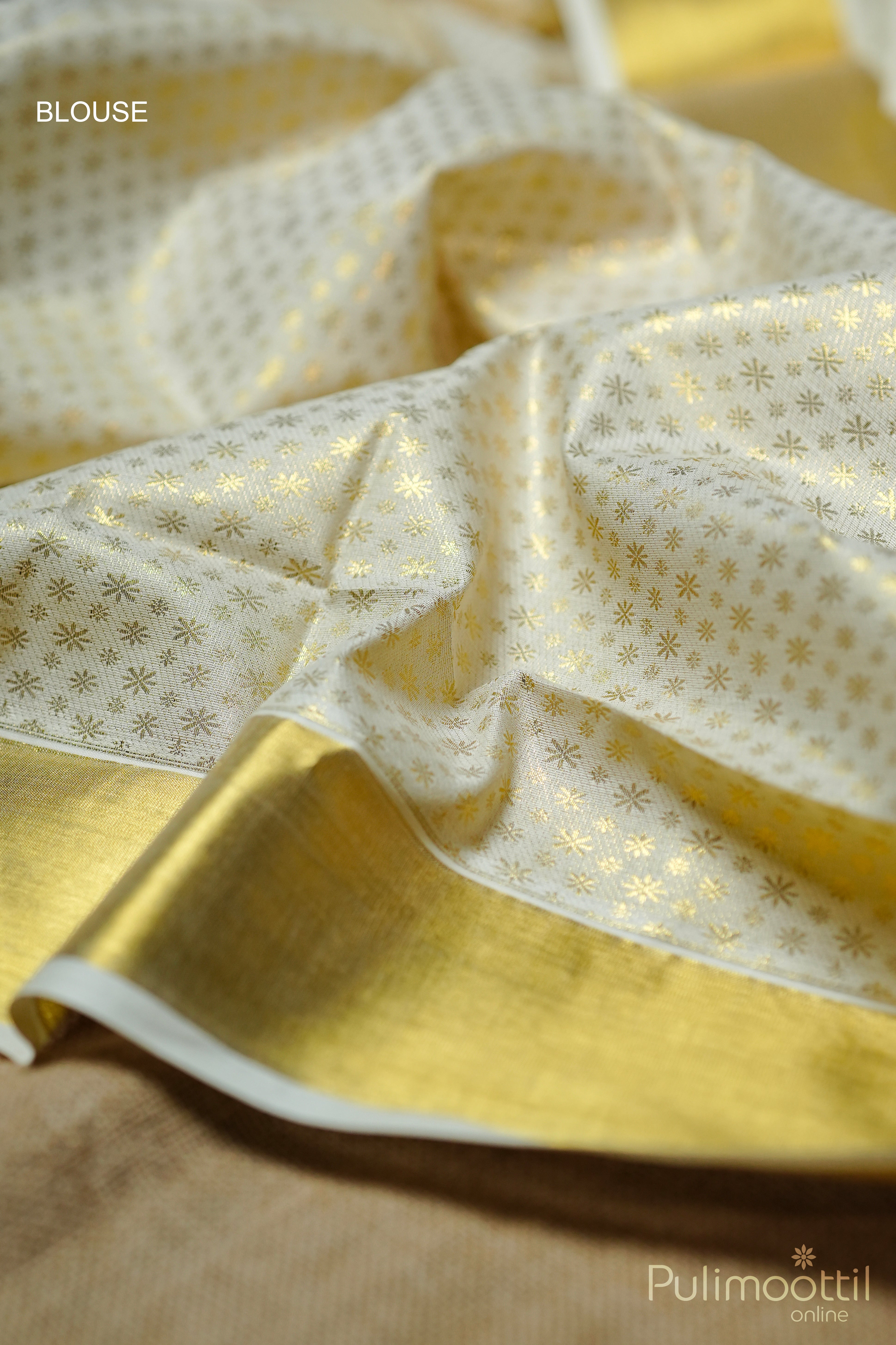 Kerala Cream Cotton Set Saree.