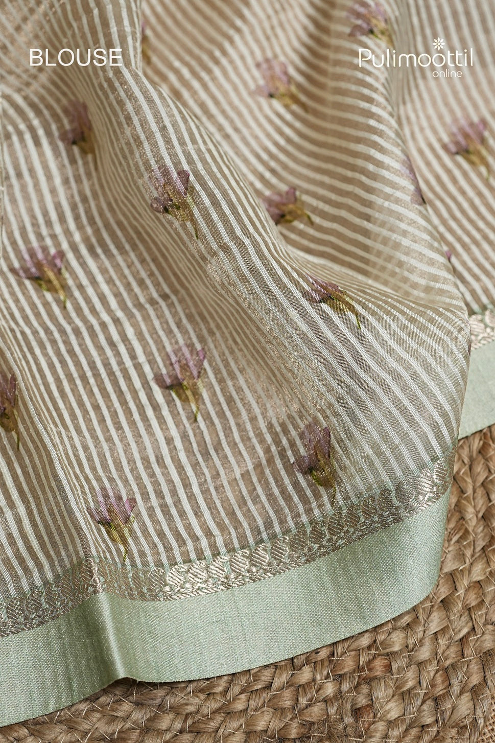 Ivory Colour Tissue Organza Fancy Saree