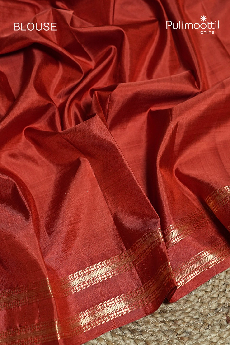 Brick Red Colour Kanchipuram Designer Saree