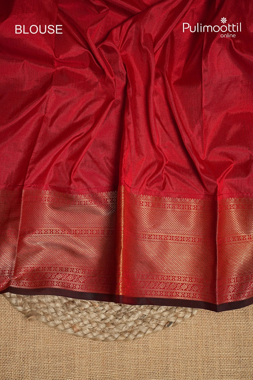 Chilli Red Colour Kanchipuram Brocade Wedding Saree