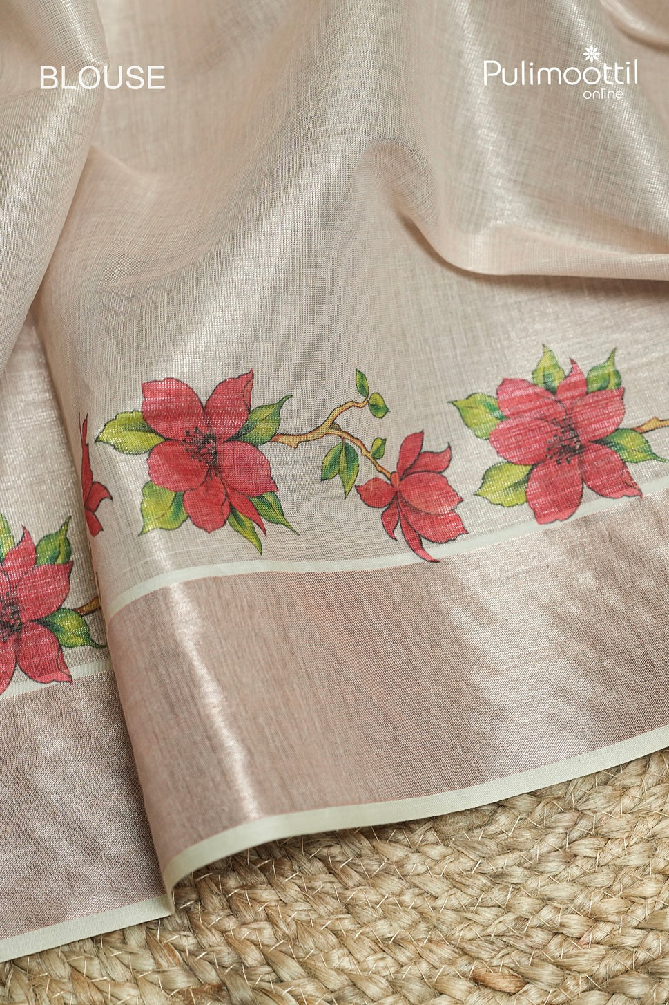 Kerala Traditional Rose Gold Set Saree