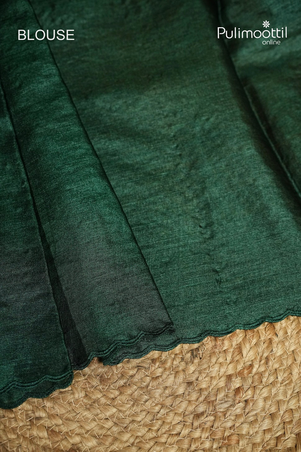 Bottle Green Colour Tussar Silk Saree