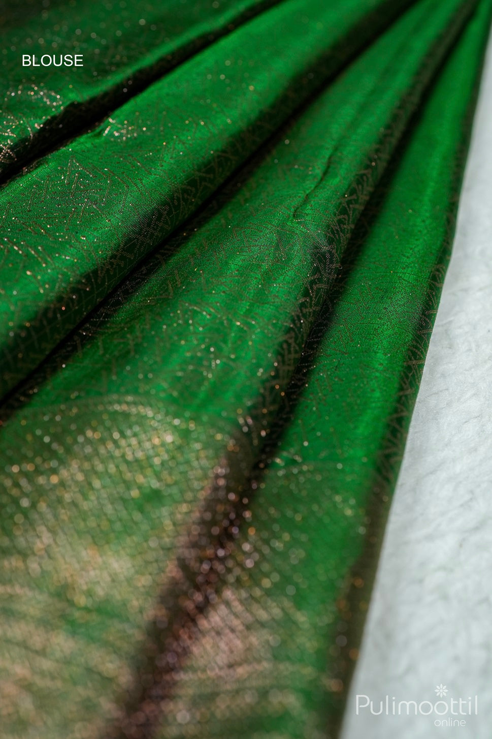 Indian Green Colour Pure Kanchipuram Silk Saree.