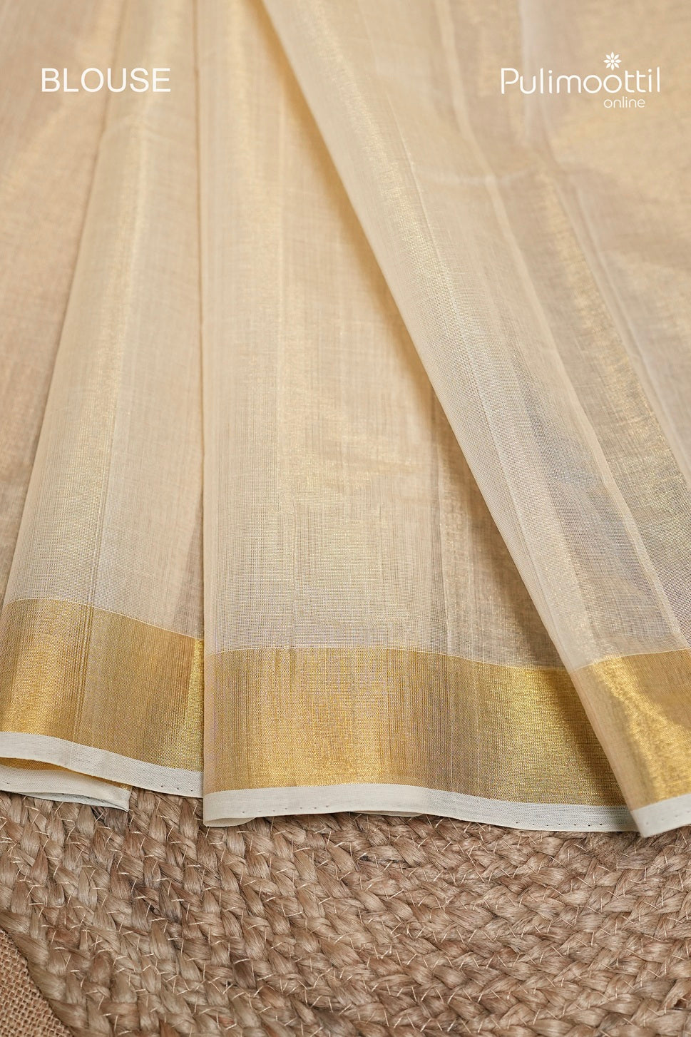 Kerala Traditional Golden Tissue Handloom Set Saree