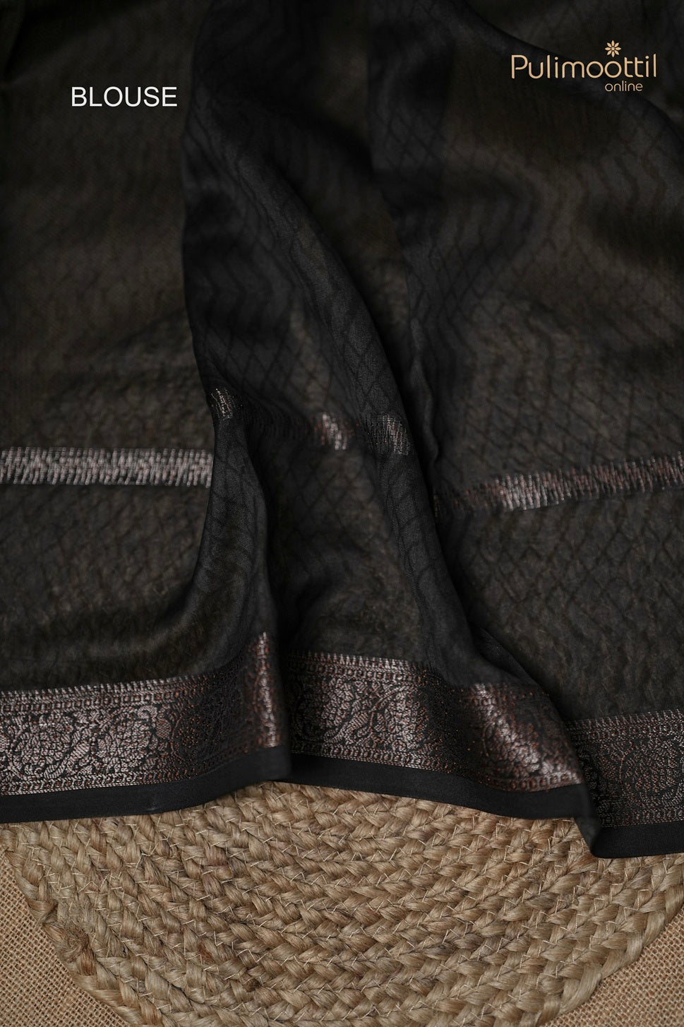 Black Colour Chanderi Saree