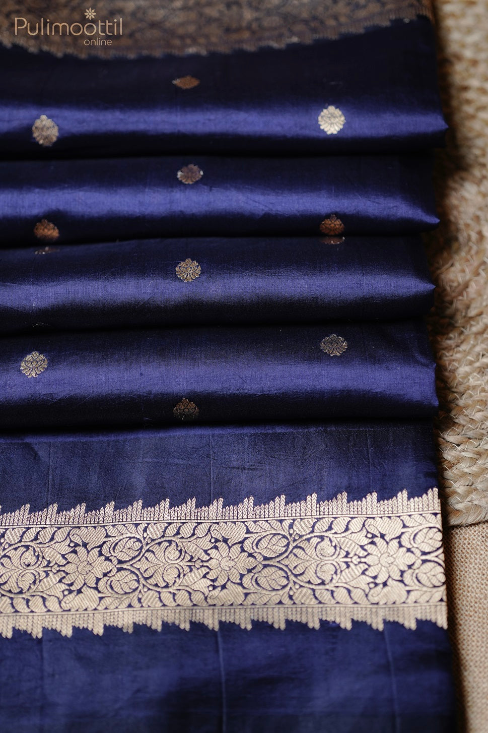 Dark Blue Colour Puna Silk Saree