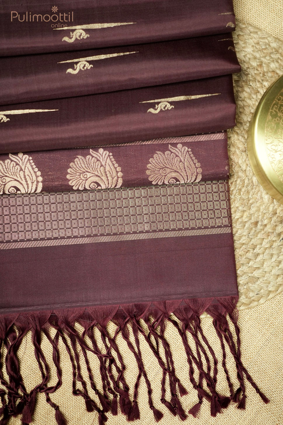 Dark Maroon Colour Kanchipuram Soft Silk Saree