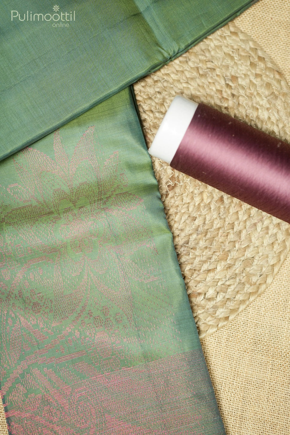 Olive Green Colour Kanchipuram Soft Silk Saree