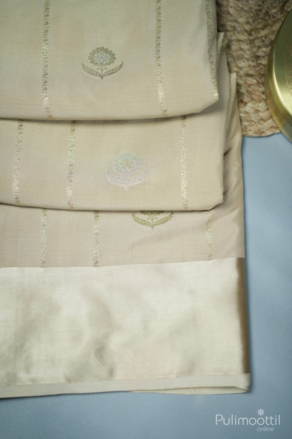Pastel Chikoo Colour Georgette Banarasi Saree