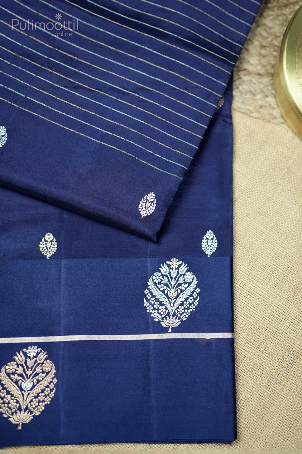 Dark Kerosene Colour Mango Silk Saree