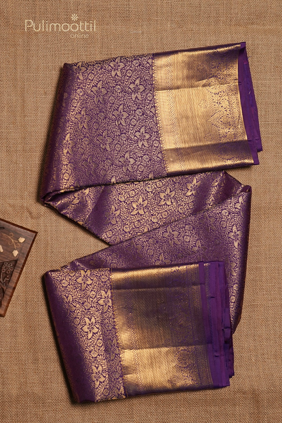 Violet Colour Kanchipuram Brocade Wedding Saree