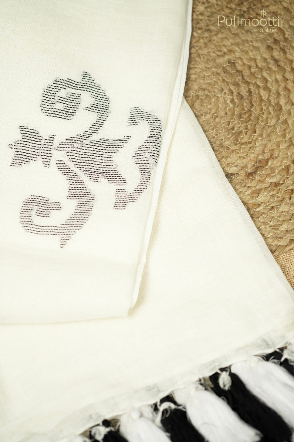 Off White Colour Jute Silk Saree.