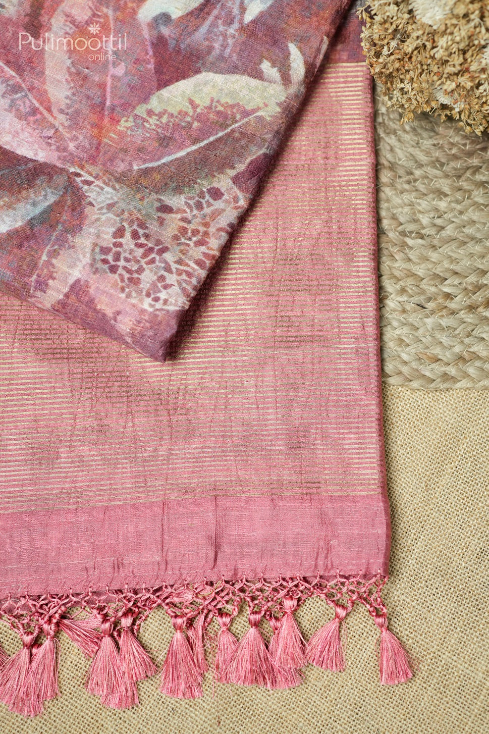 Multicolour Printed Jute Silk Saree