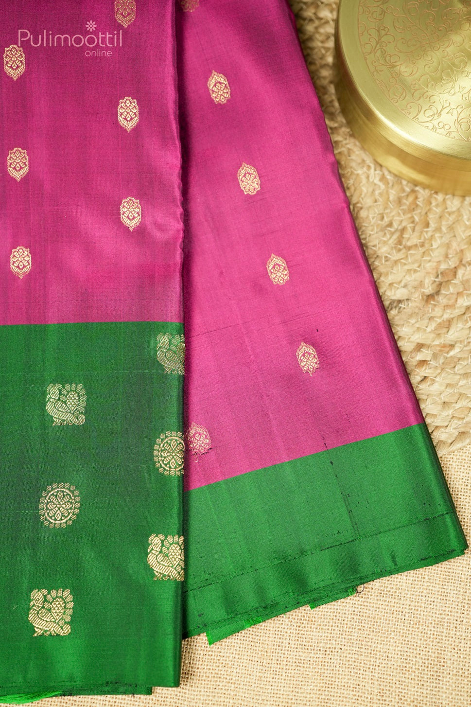 Dark Pink Colour Kanchipuram Soft Silk Saree