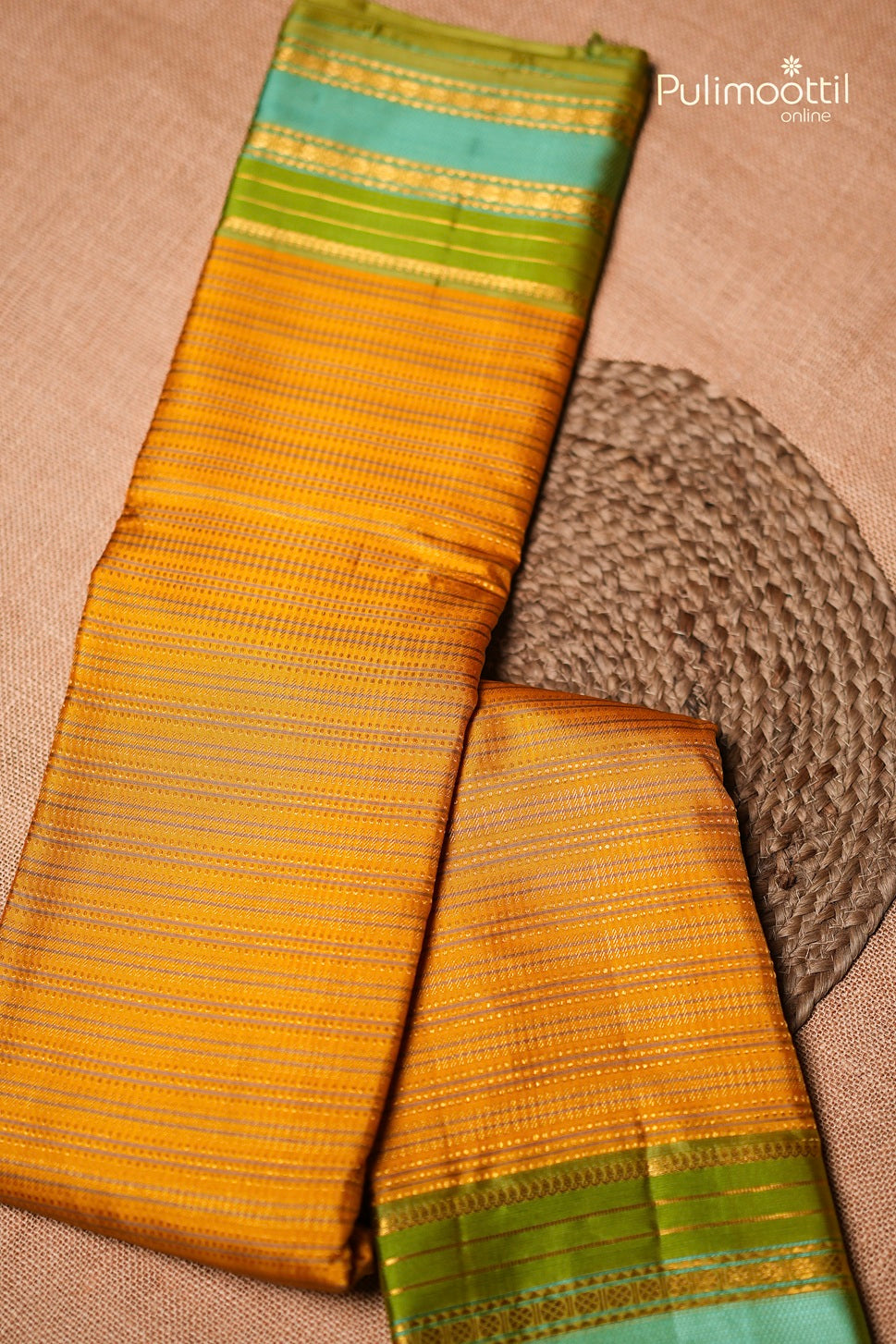 Mustard Yellow Colour Kanchipuram Brocade Wedding Saree