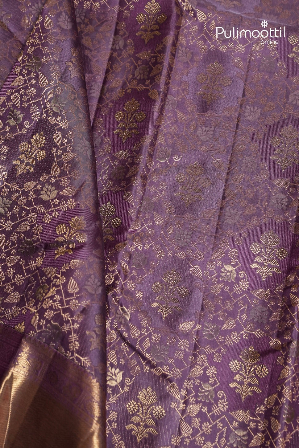 Dark Lavender Kanchipuram Brocade Wedding Saree