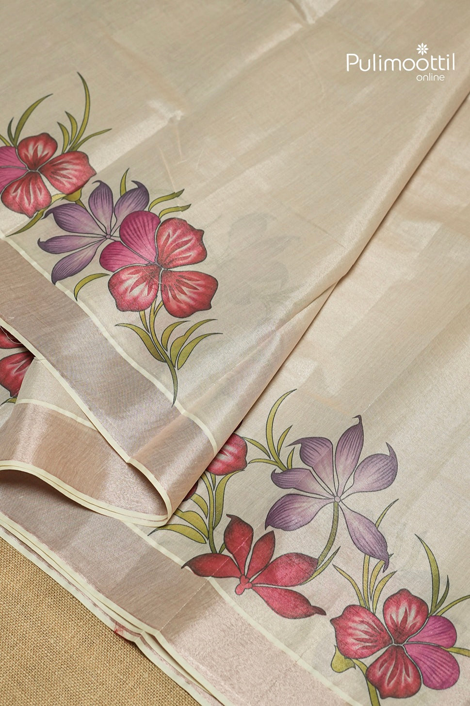 Kerala Traditional Rose Gold Set Saree